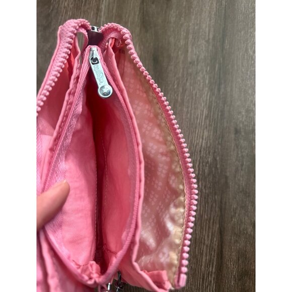 Kipling CREATIVITY SMALL POUCH  coin bag or organizer in cosmo pink with monkey - Picture 8 of 10